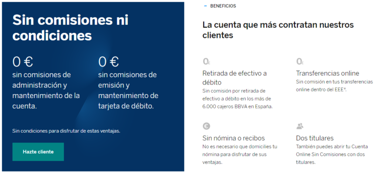 Cuenta Online BBVA Sin Comisiones - Análisis Y Opinión