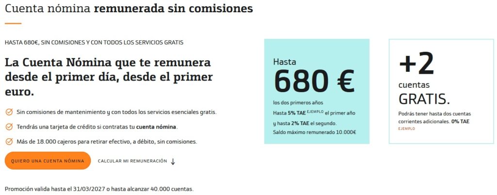 cuentas online, Mejores cuentas online sin comisiones en 2026: rentables y sin condiciones